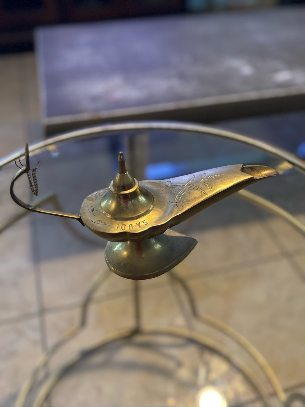 Brass Decorative Genie Lamp - Gold Tone